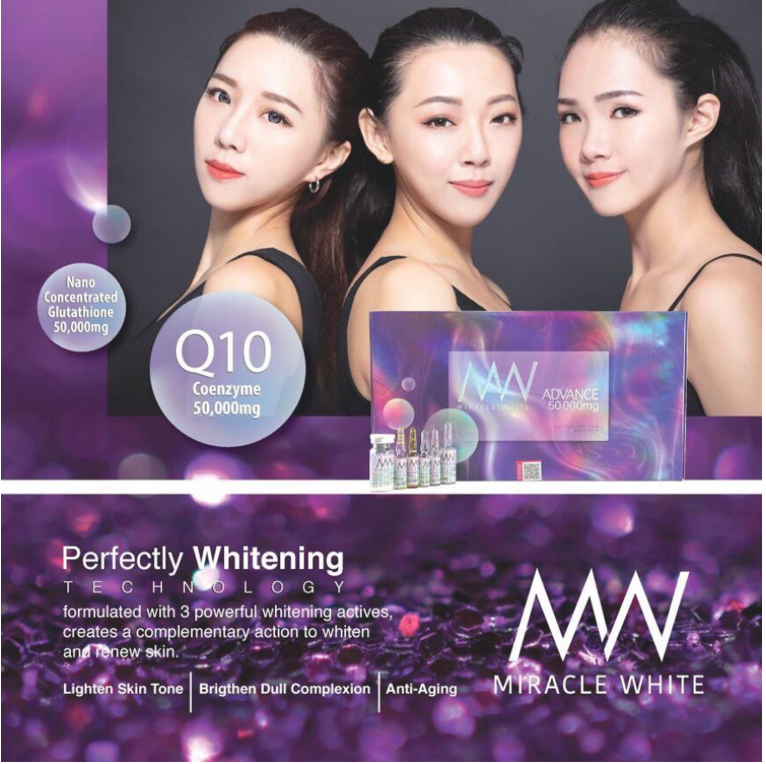 Miracle White Advance 50000mg Glutathione Skin Whitening Injections