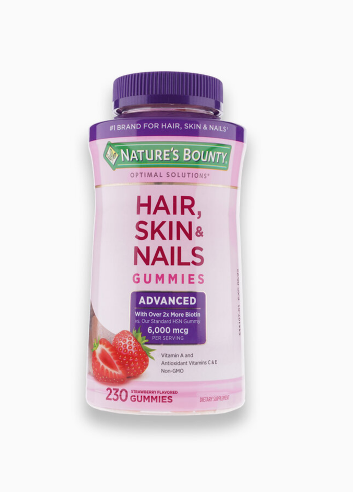 Natures Bounty Advanced Hair, Skin & Nails: 6,000mcg of Biotin (230 Gummies) - Strawberry Flavored
