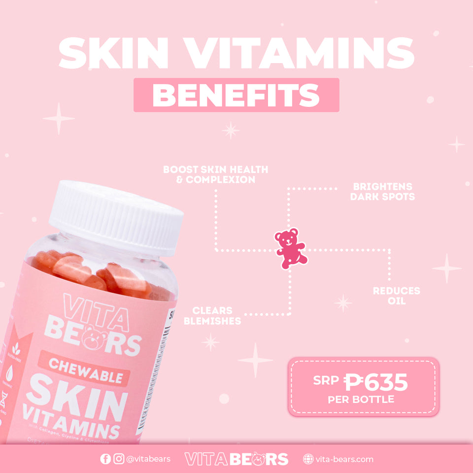 Vitabears Skin Vitamins with Glutathione,Collagen and Glycine