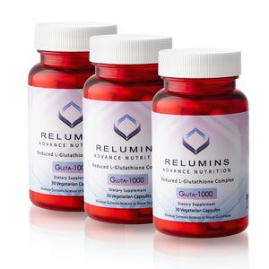 3 Bottles RELUMINS GLUTA-1000 (30 CAPS)