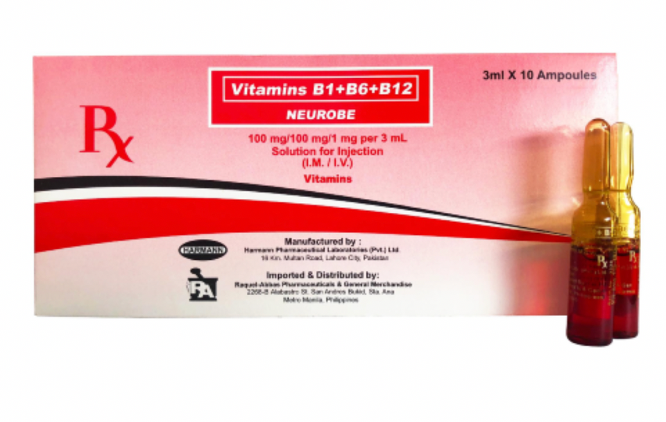 Authentic Neurobe Vitamin B1 B6 B12 Complex 10 Ampules