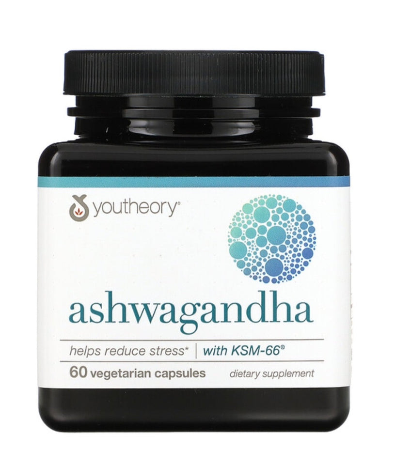 Youtheory Ashwagandha, 60 Vegetarian Capsules
