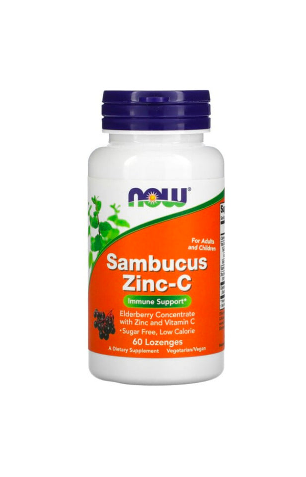 Now foods Sambucus Zinc-C, 60 Lozenges