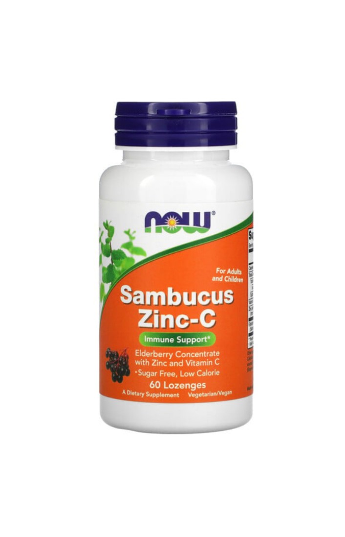 Now foods Sambucus Zinc-C, 60 Lozenges