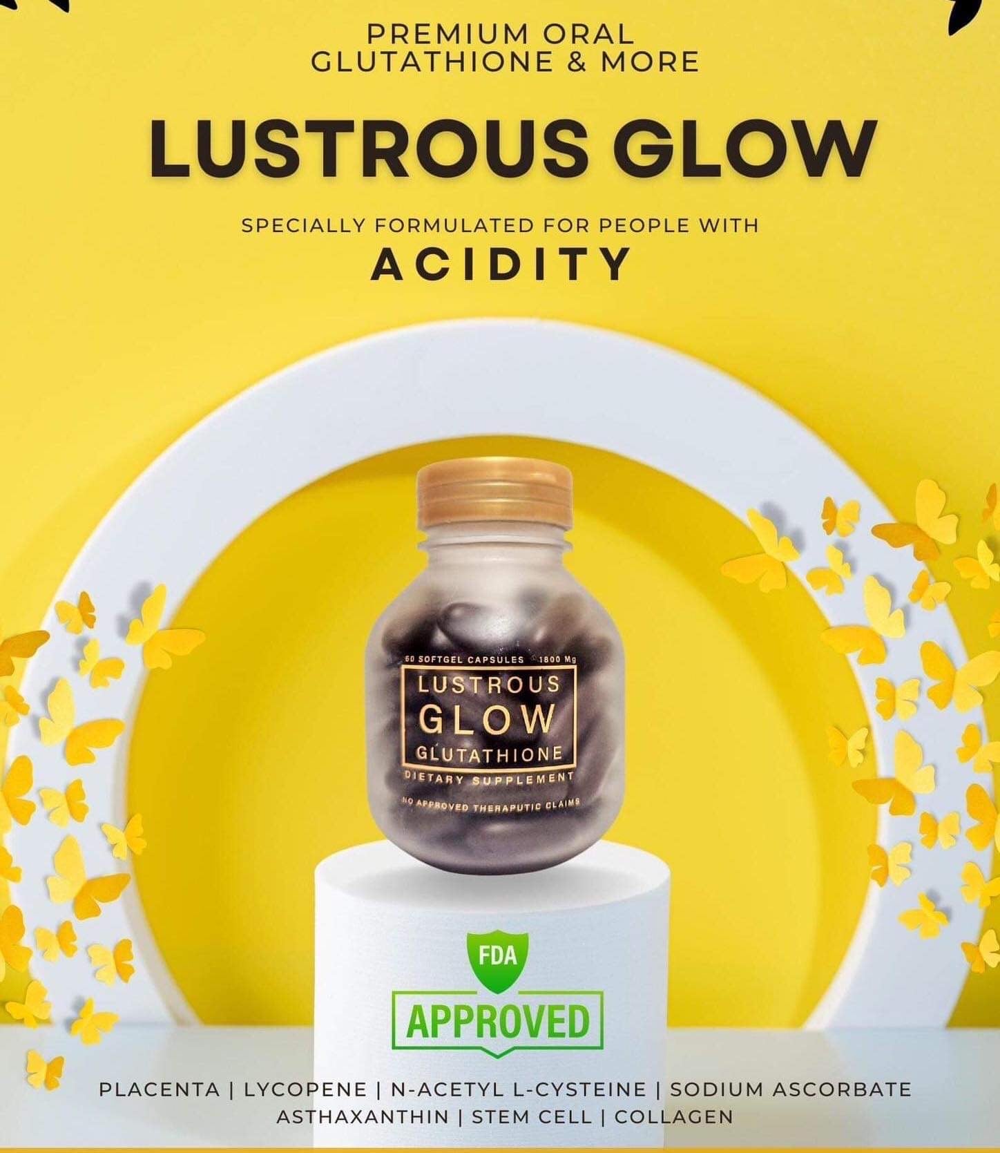 Lustrous Glow Glutathione 1800mg 60 softgels good for 60days Online Depot Store Lustrous Glow Glutathione 1800mg 60 softgels good for 60days Online Depot Store