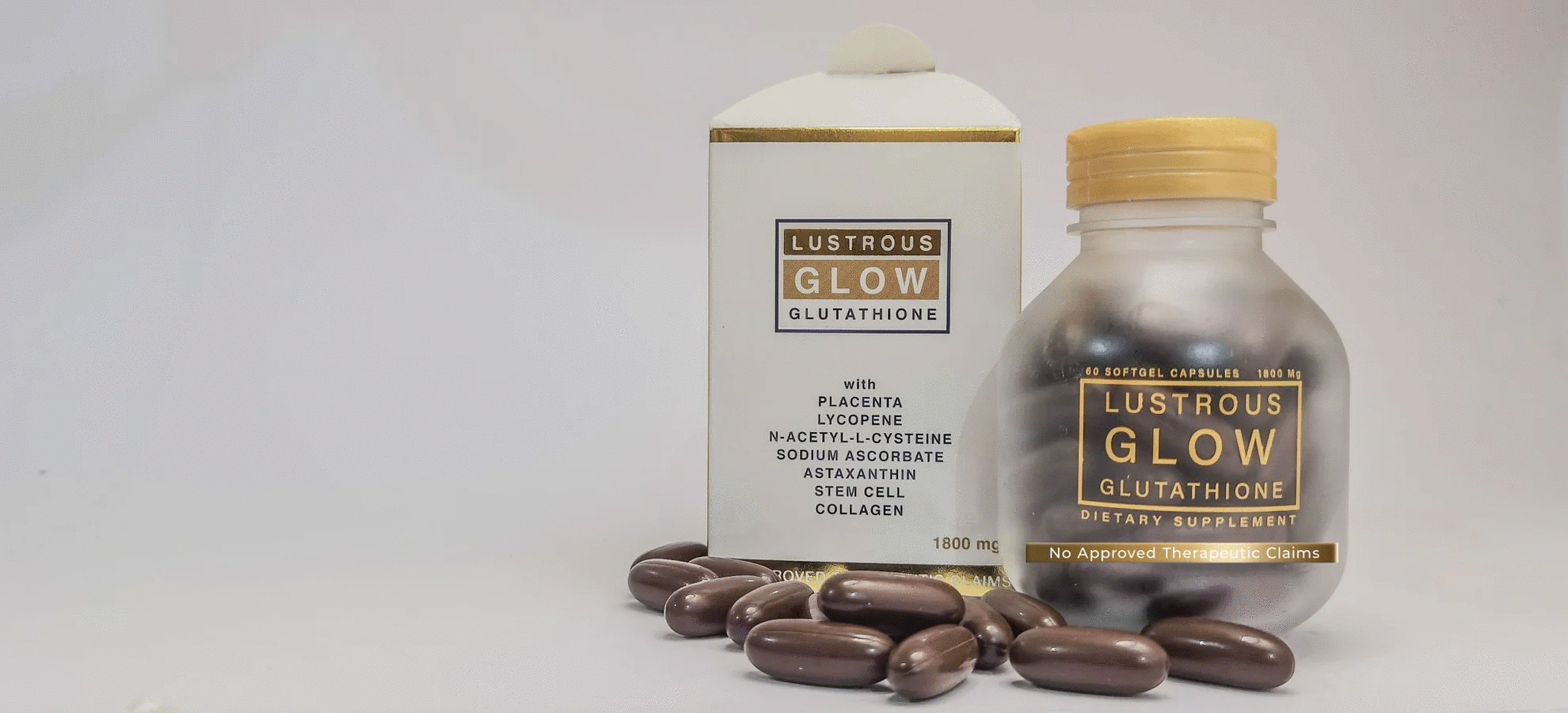 Lustrous Glow Glutathione 1800mg 60 softgels good for 60days Online Depot Store Lustrous Glow Glutathione 1800mg 60 softgels good for 60days Online Depot Store