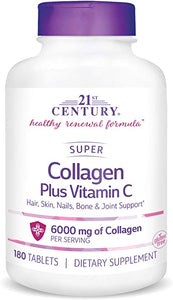 21ST CENTURY Super Collagen Plus Vitamin C (6,000mg, 180 Tablets)